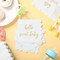 100 Pcs Scalloped Baby Shower Napkins Hello Sweet Decorations 5 x 5 Inch for Baby Shower Party Decor(white, gold)